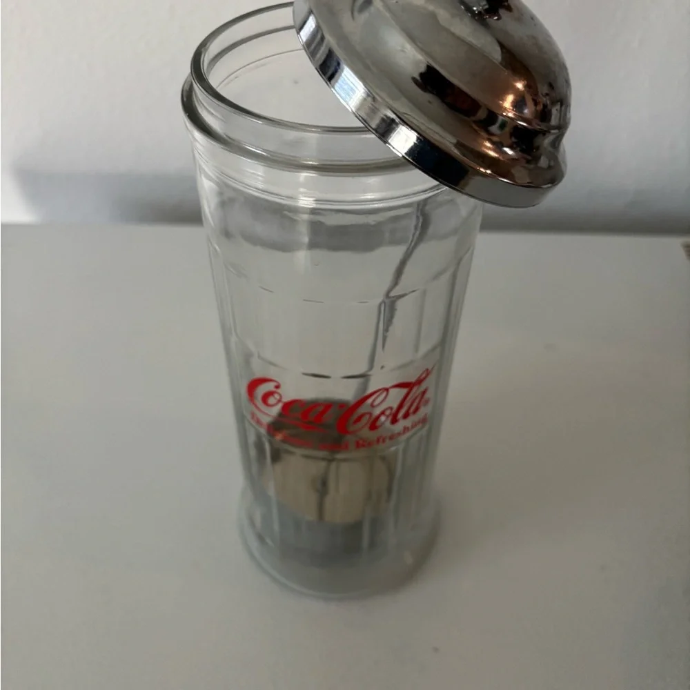 Coca-Cola Red and Silver Straw Holder - Picture 5 of 5